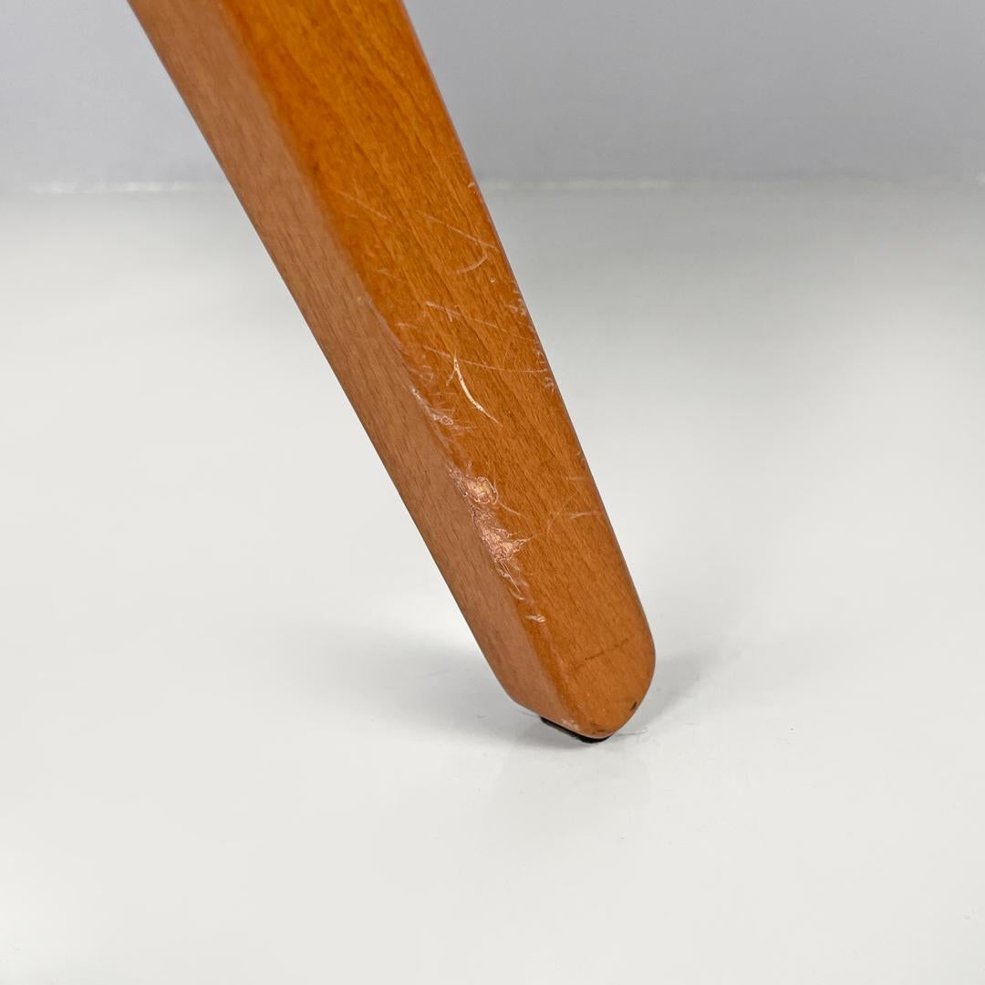 Italian post modern folding chair in wood and blue fabric structure, 1990s For Sale 14