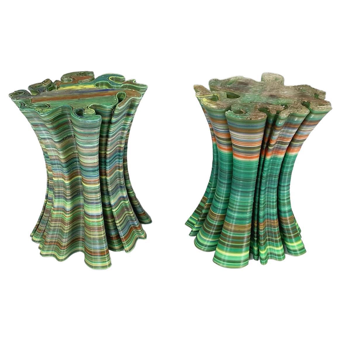 Italian post-modern Garden stools or coffe tables in colored plastic, 2000s