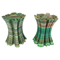 Italian post-modern Garden stools or coffe tables in colored plastic, 2000s