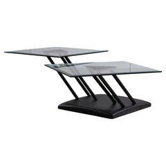 Italian Post-modern Glass Coffee Table for Bellato, 1980s