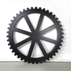Italian post-modern glitter grey round mechanism shaped prop, 2020s