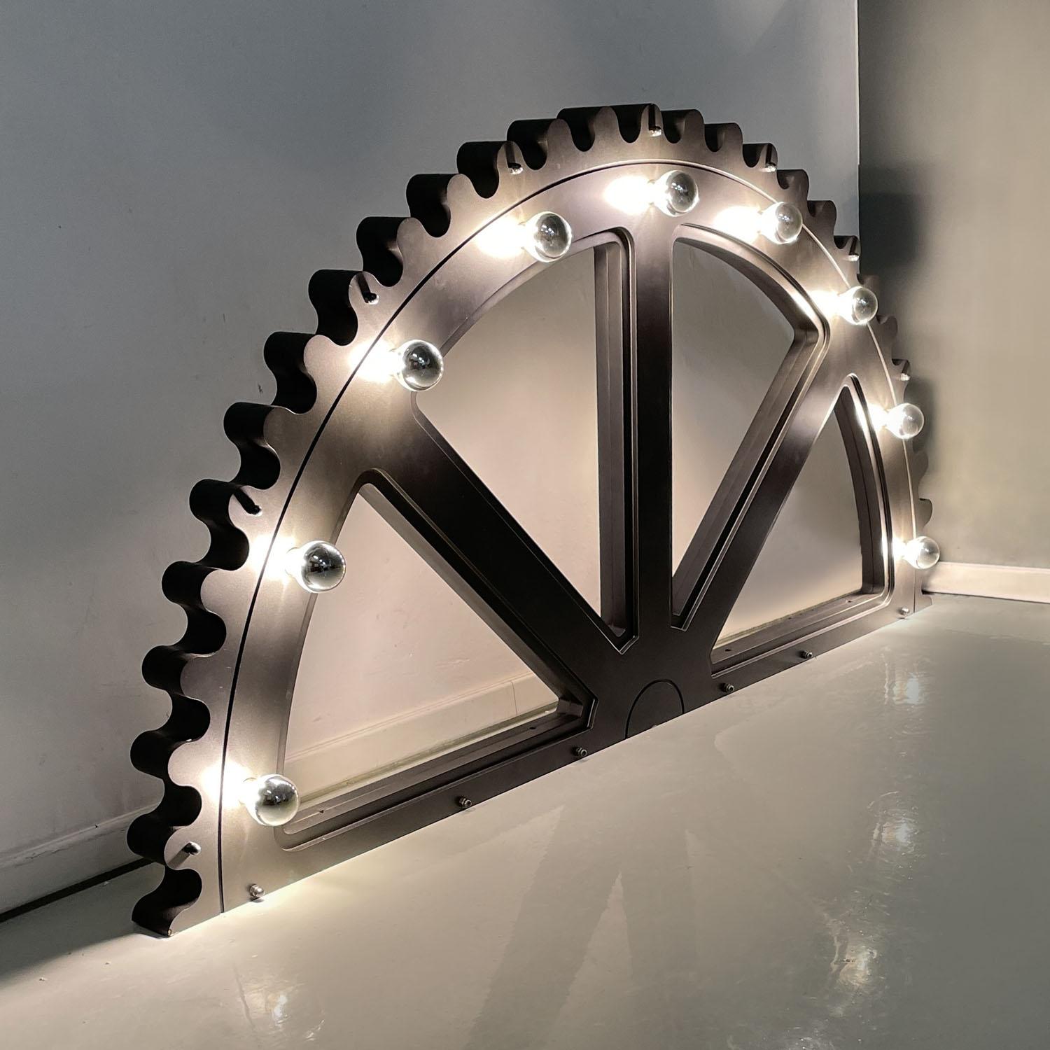 Post-Modern Italian post-modern illuminated glitter grey semicircle mechanism prop, 2020s For Sale