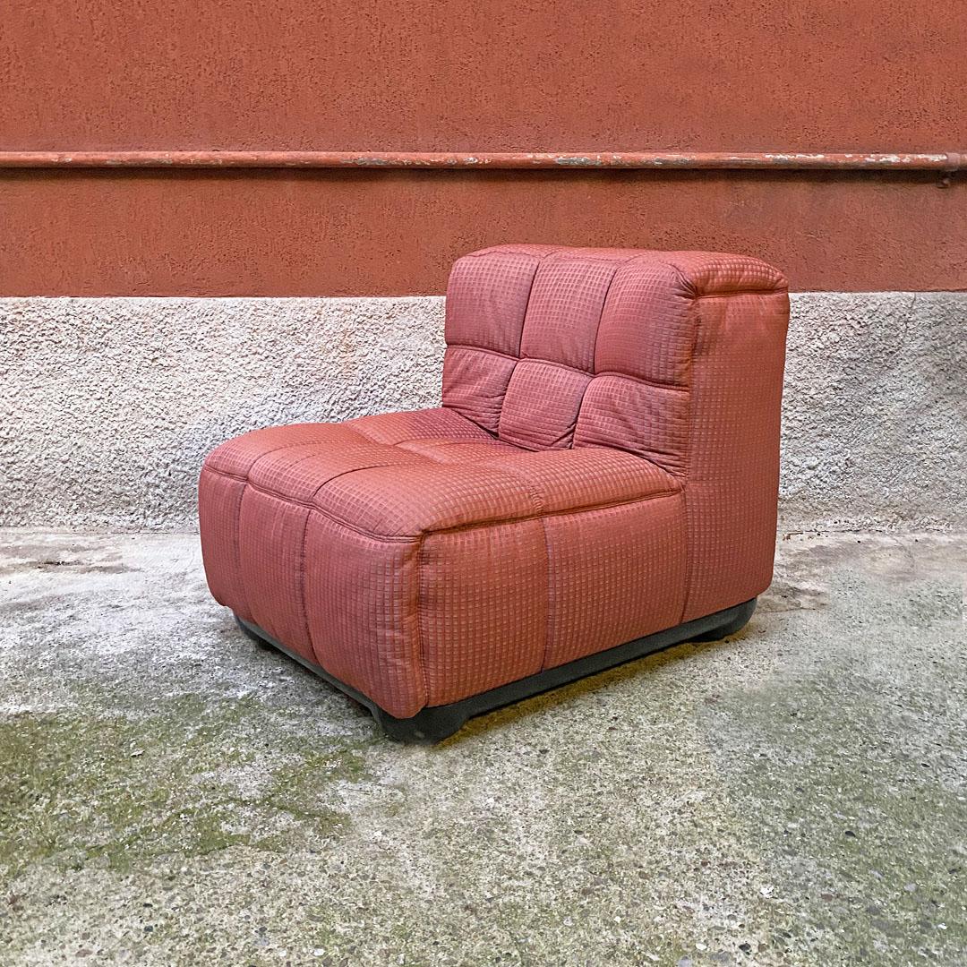 Late 20th Century Italian Post Modern in Shades of Pink and Abs Four Pieces Modular Sofa, 1980s For Sale