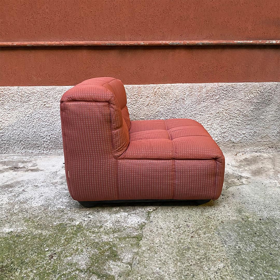 Fabric Italian Post Modern in Shades of Pink and Abs Four Pieces Modular Sofa, 1980s For Sale