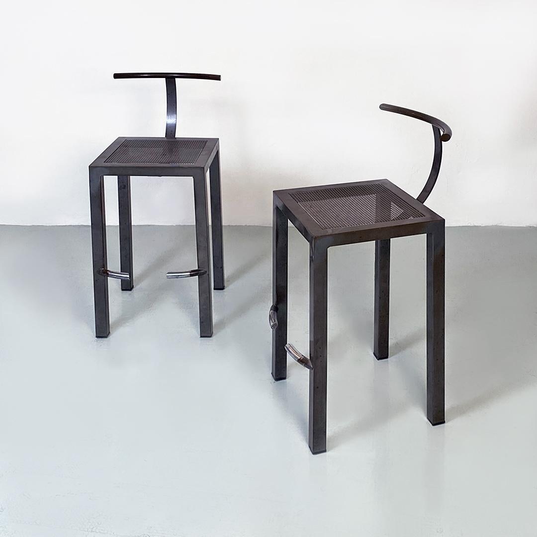 Italian post modern iron counter stools by Philippe Starck for Ycami, 1980s For Sale 4
