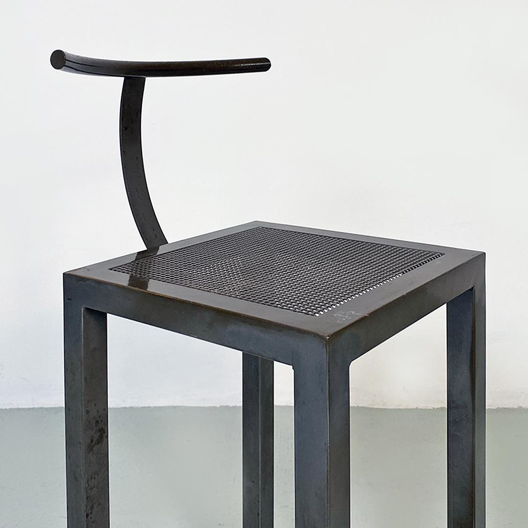 Late 20th Century Italian post modern iron counter stools by Philippe Starck for Ycami, 1980s For Sale