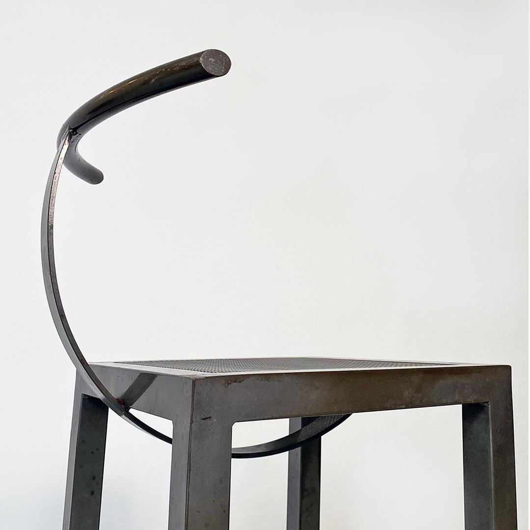 Iron Italian post modern iron counter stools by Philippe Starck for Ycami, 1980s