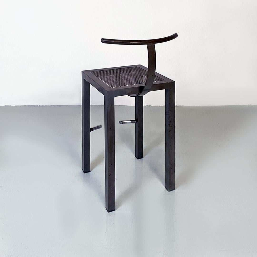 Italian post modern iron counter stools by Philippe Starck for Ycami, 1980s For Sale 3