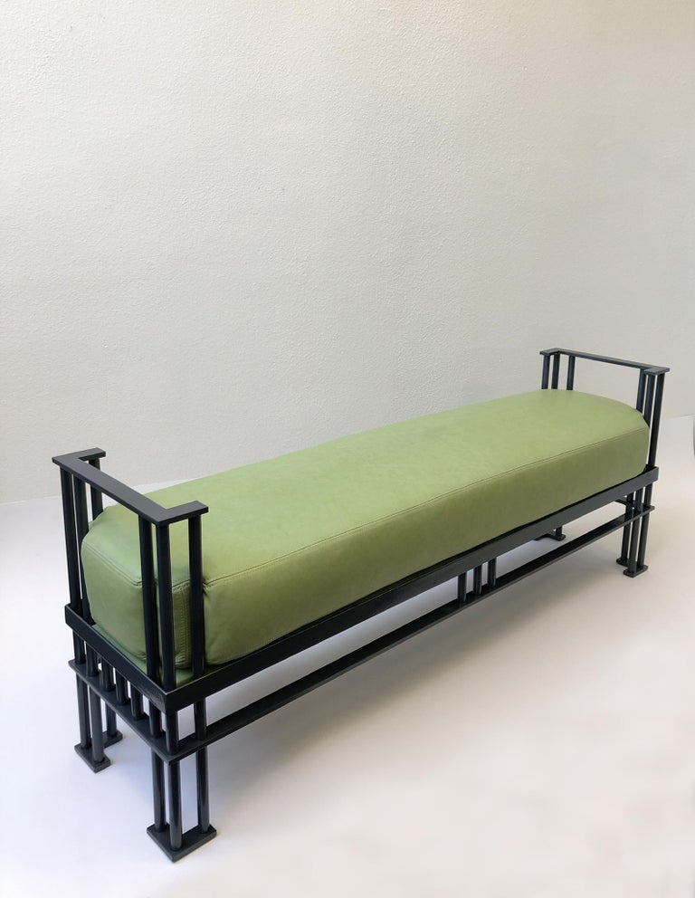 Italian Postmodern Leather Bench For Sale At 1stdibs