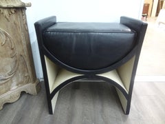 Italian Modern Leather Bench