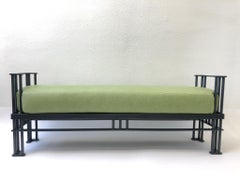 Italian Postmodern Leather Bench