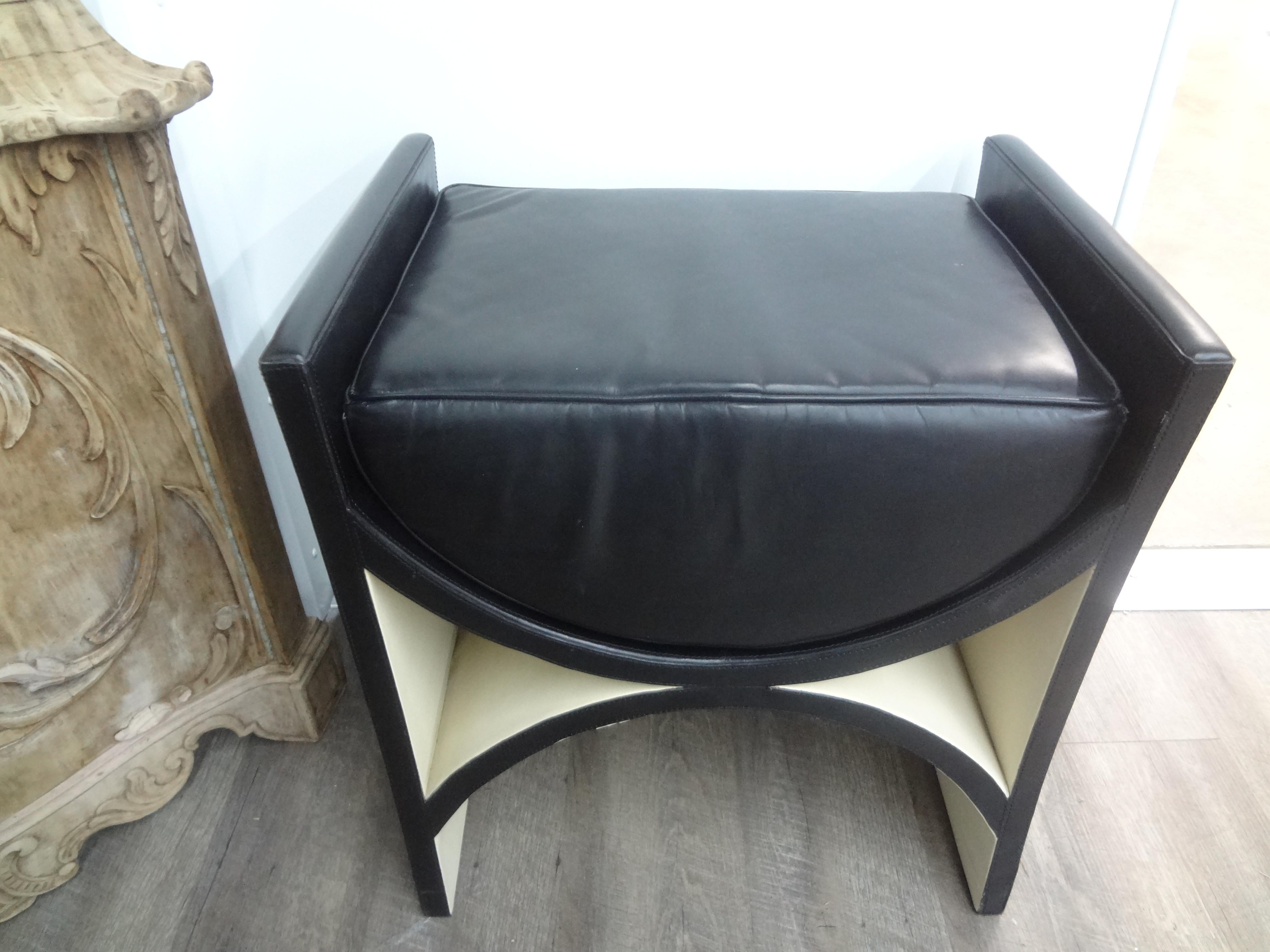 Post-Modern Italian Post Modern Leather Bench For Sale