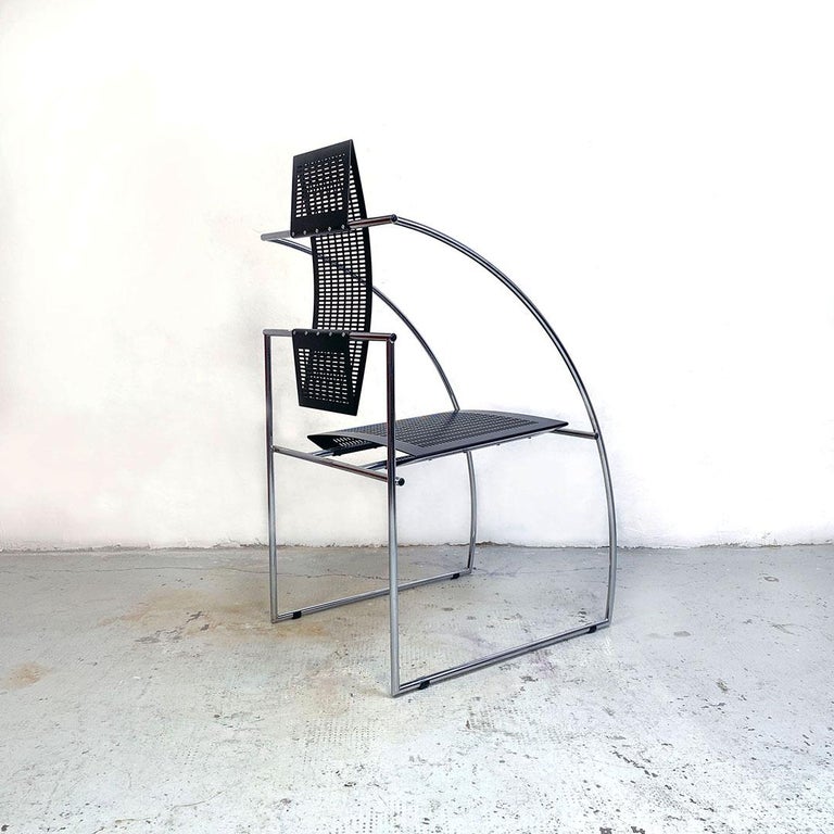 Post-Modern Italian Post Modern Metal Quinta 605 Armchair by Mario Botta for Alias, 1980s For Sale