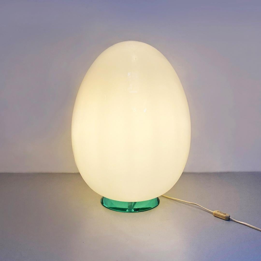Italian Post Modern Milk Glass Table or Floor Egg Lamp, 1980s For Sale 6