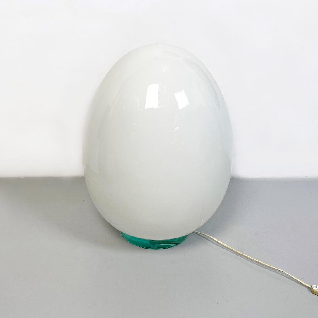 Post-Modern Italian Post Modern Milk Glass Table or Floor Egg Lamp, 1980s For Sale