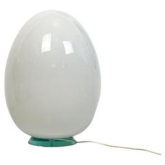 Italian Post Modern Milk Glass Table or Floor Egg Lamp, 1980s