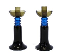 Italian Post-Modern Murano Glass Candlesticks
