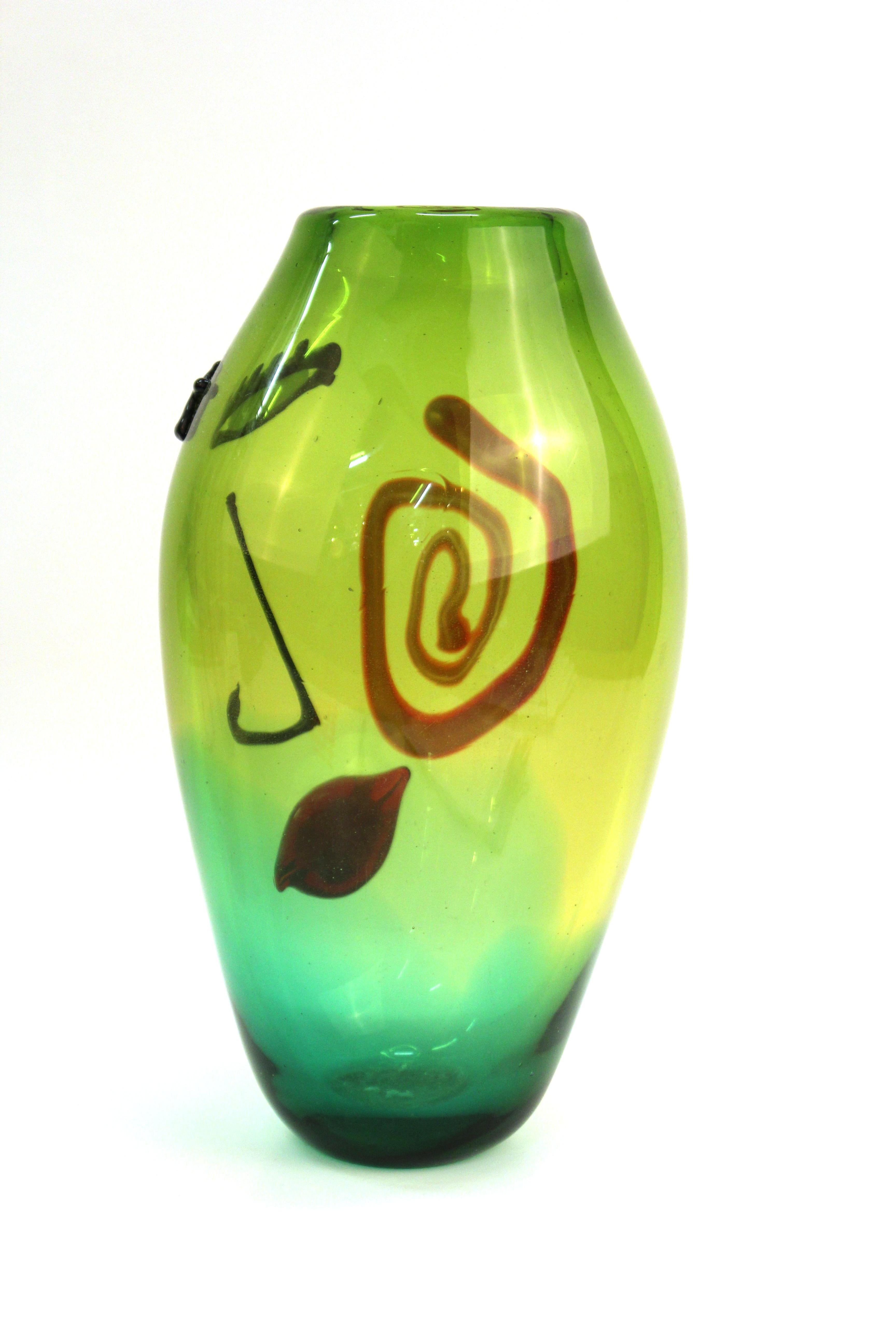 Post-Modern Italian Postmodern Murano Glass Vase Attributed to Giuliano Tosi