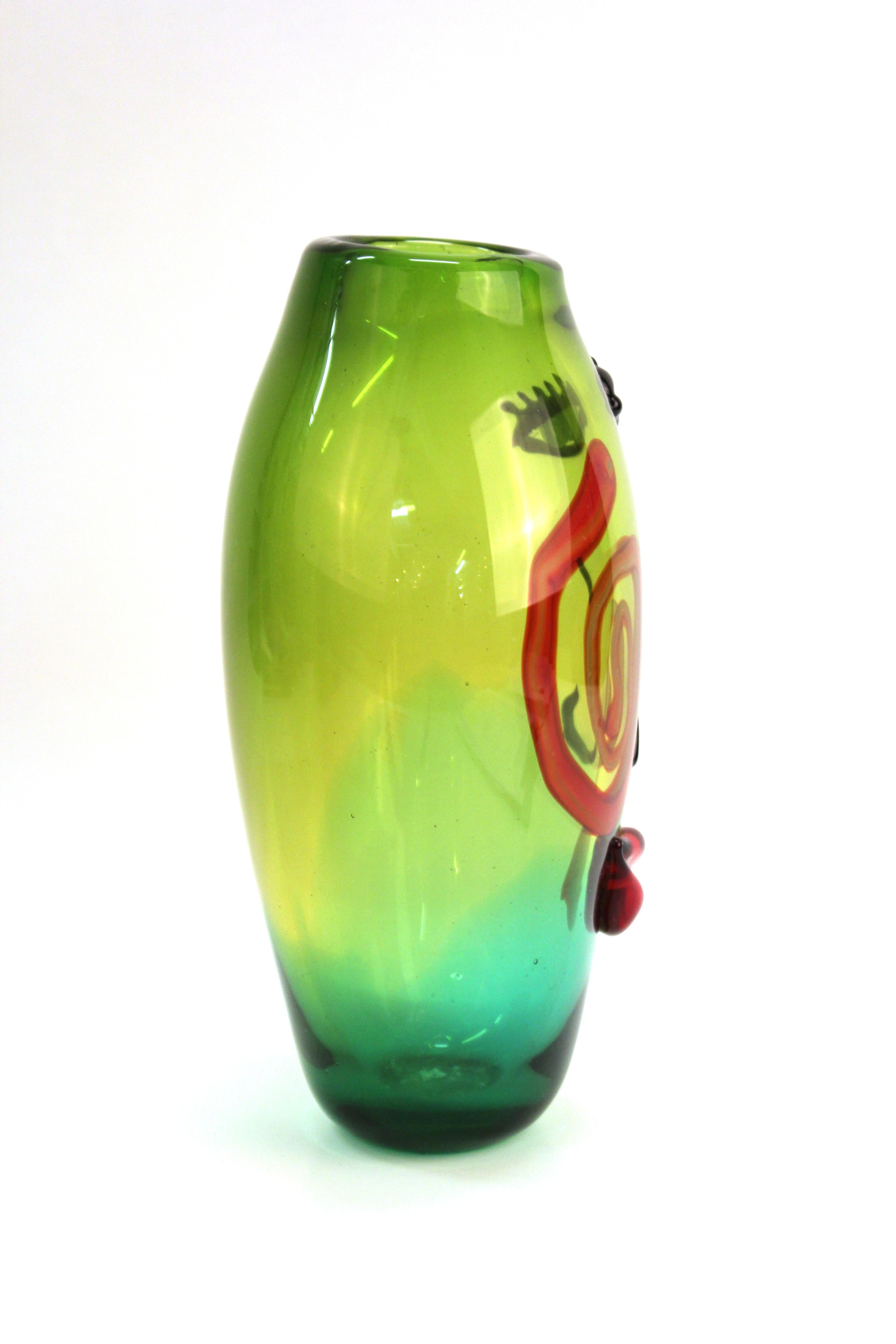 Italian Postmodern Murano Glass Vase Attributed to Giuliano Tosi In Good Condition In New York, NY
