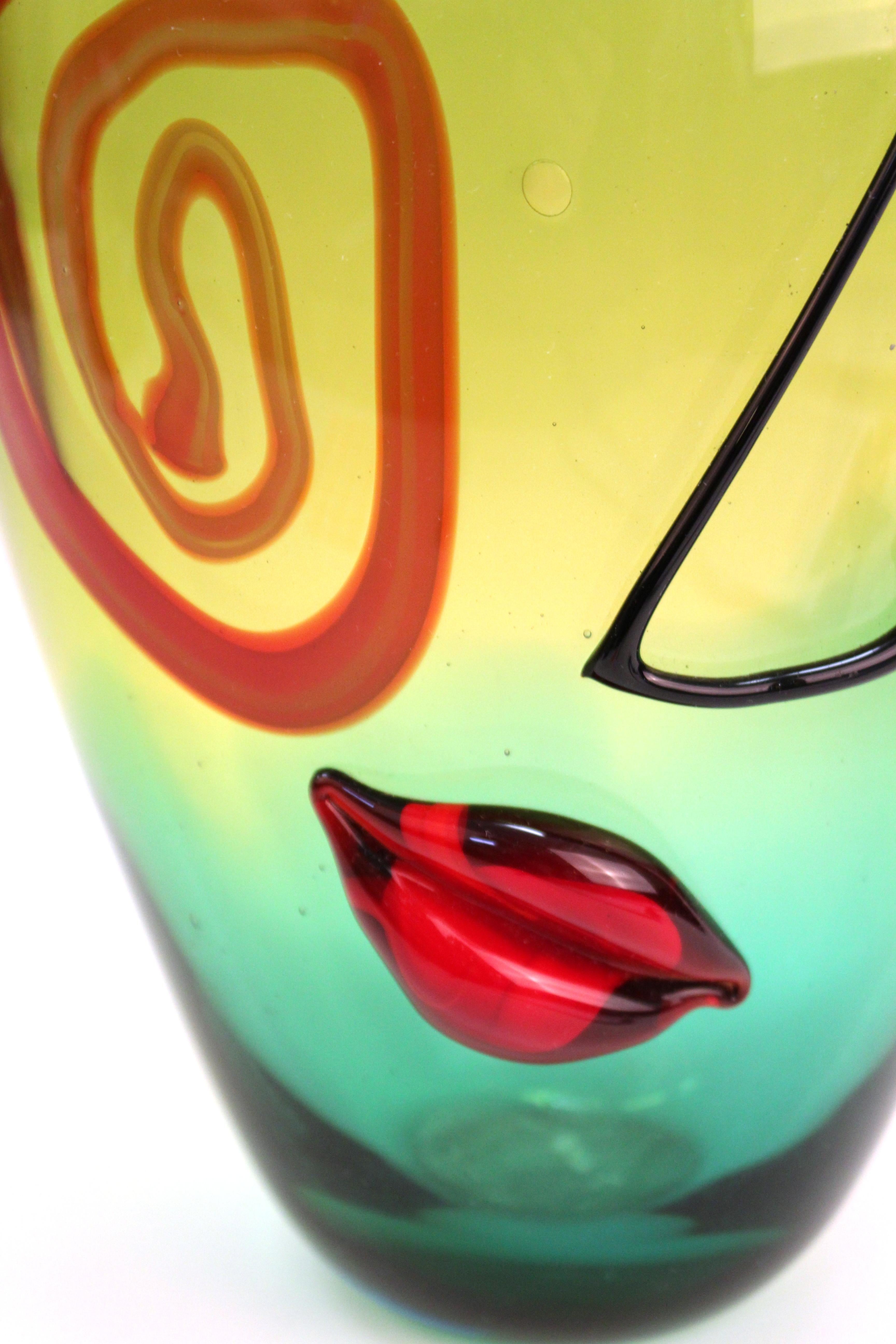 Art Glass Italian Postmodern Murano Glass Vase Attributed to Giuliano Tosi
