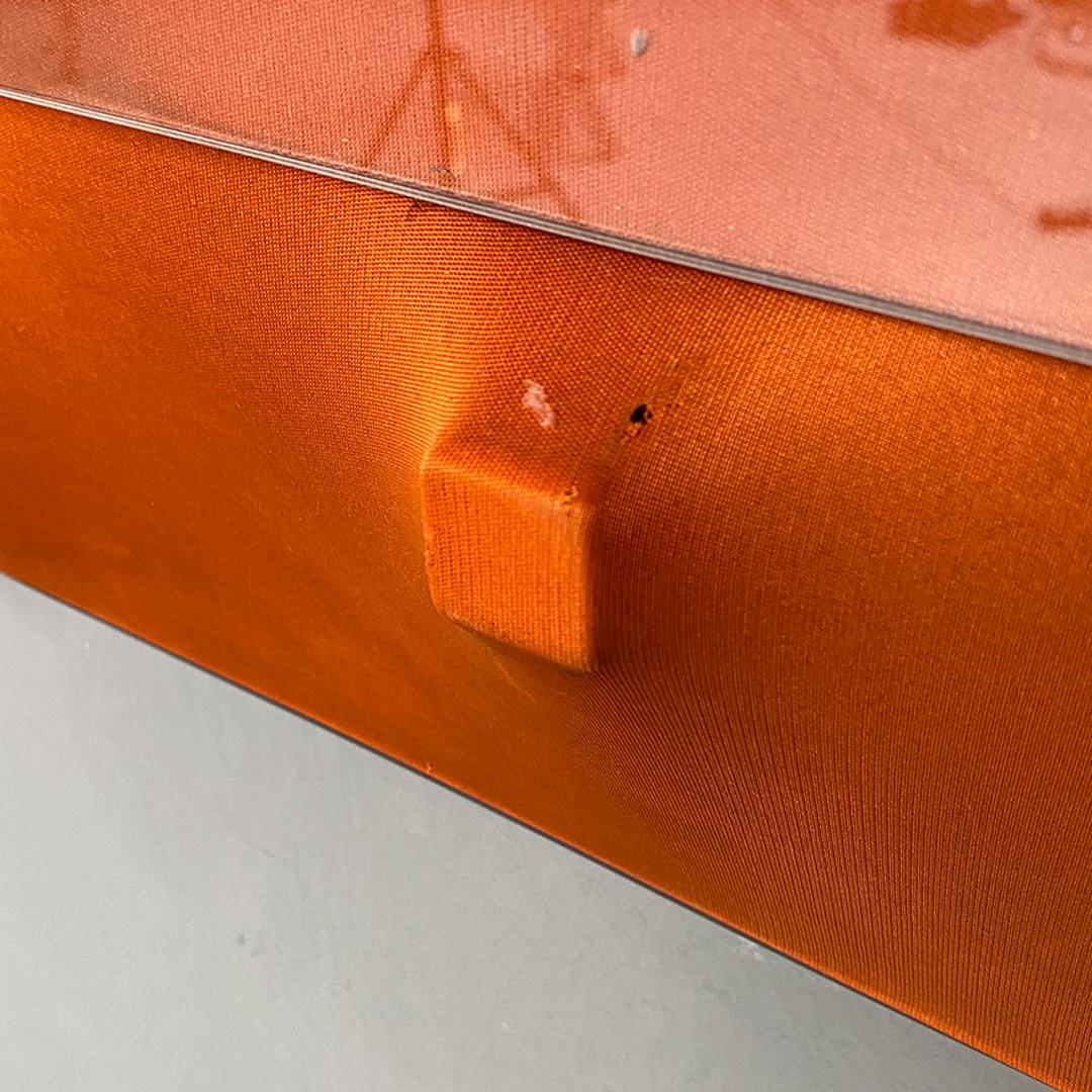 Italian Post Modern Orange Plastic and Glass Wall Photo Frame, 1980s For Sale 4