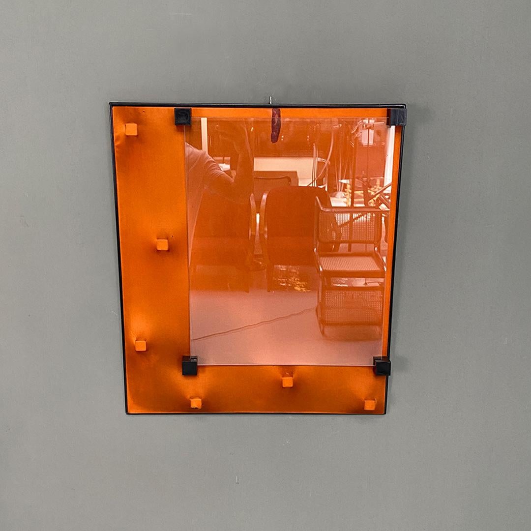 Post-Modern Italian Post Modern Orange Plastic and Glass Wall Photo Frame, 1980s For Sale