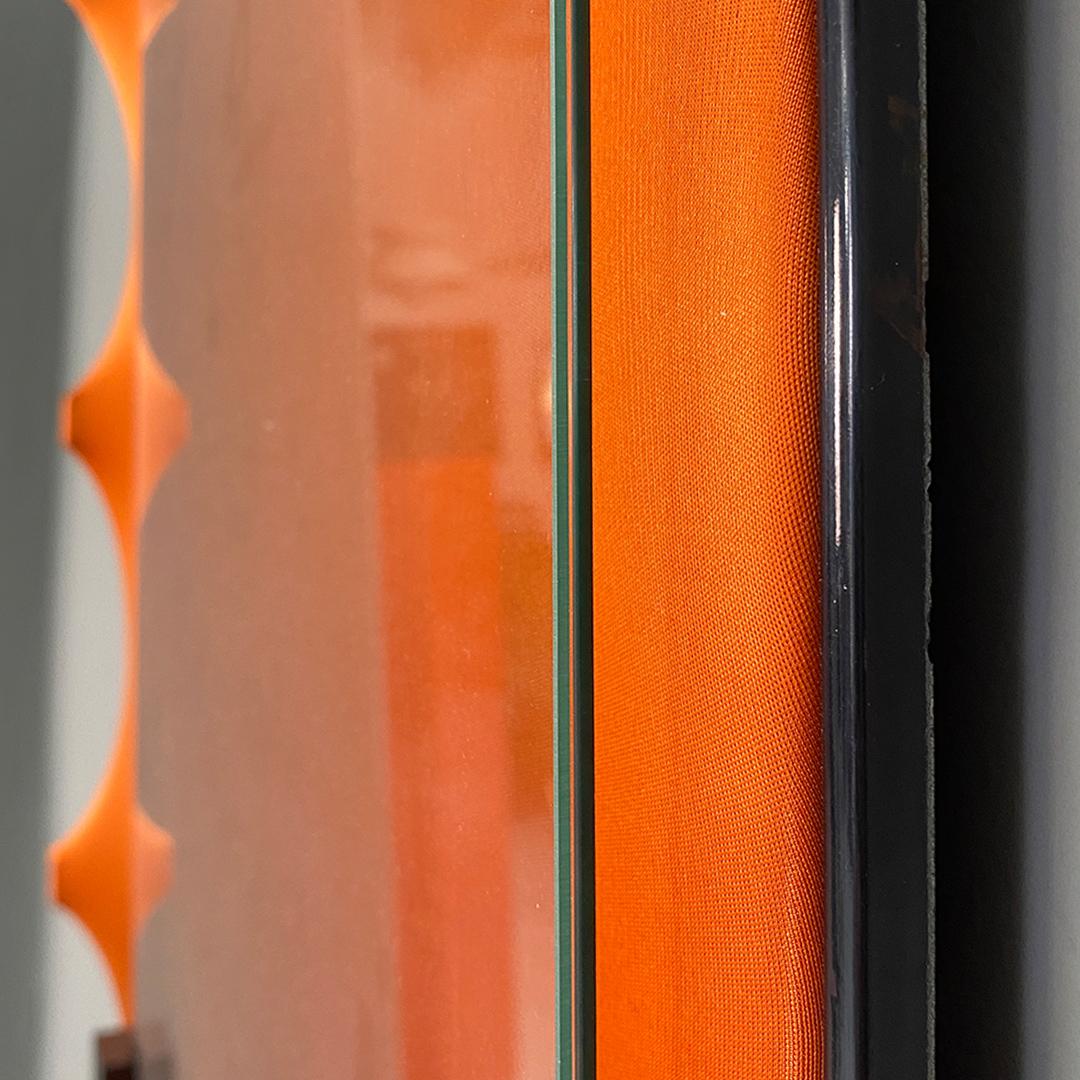 Italian Post Modern Orange Plastic and Glass Wall Photo Frame, 1980s For Sale 2