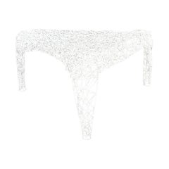 Italian Post-Modern Outside Coffee Table in White Tubular Metal, 2000s