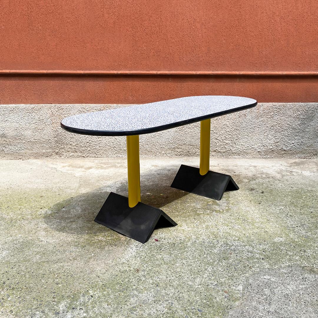 Post-Modern Italian Post Modern Oval Table with Bacterio Texture, Memphis Style, 1980s