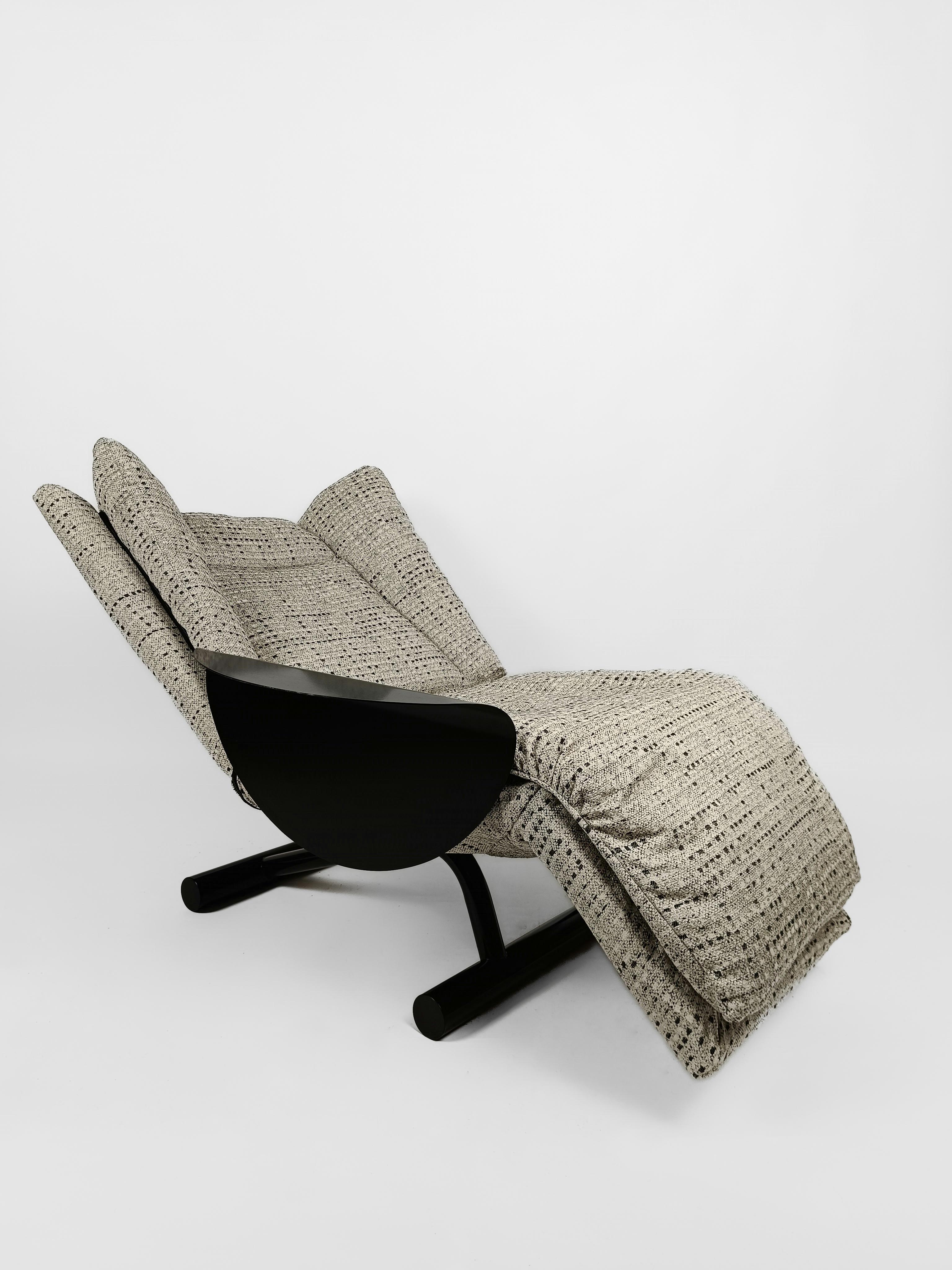 Fin du 20e siècle Fauteuil de salon inclinable post-moderne italien, chaise de Cinova, 1980  en vente