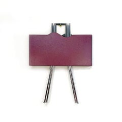 Table pliante italienne post-moderne en acier chromé et vin rouge par Zerodisegno 1980