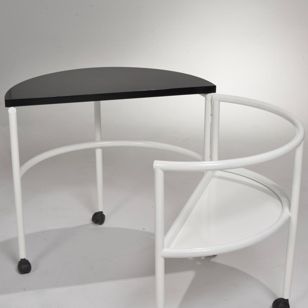 Post-Modern Italian Postmodern Round Rolling Writing Desk For Sale