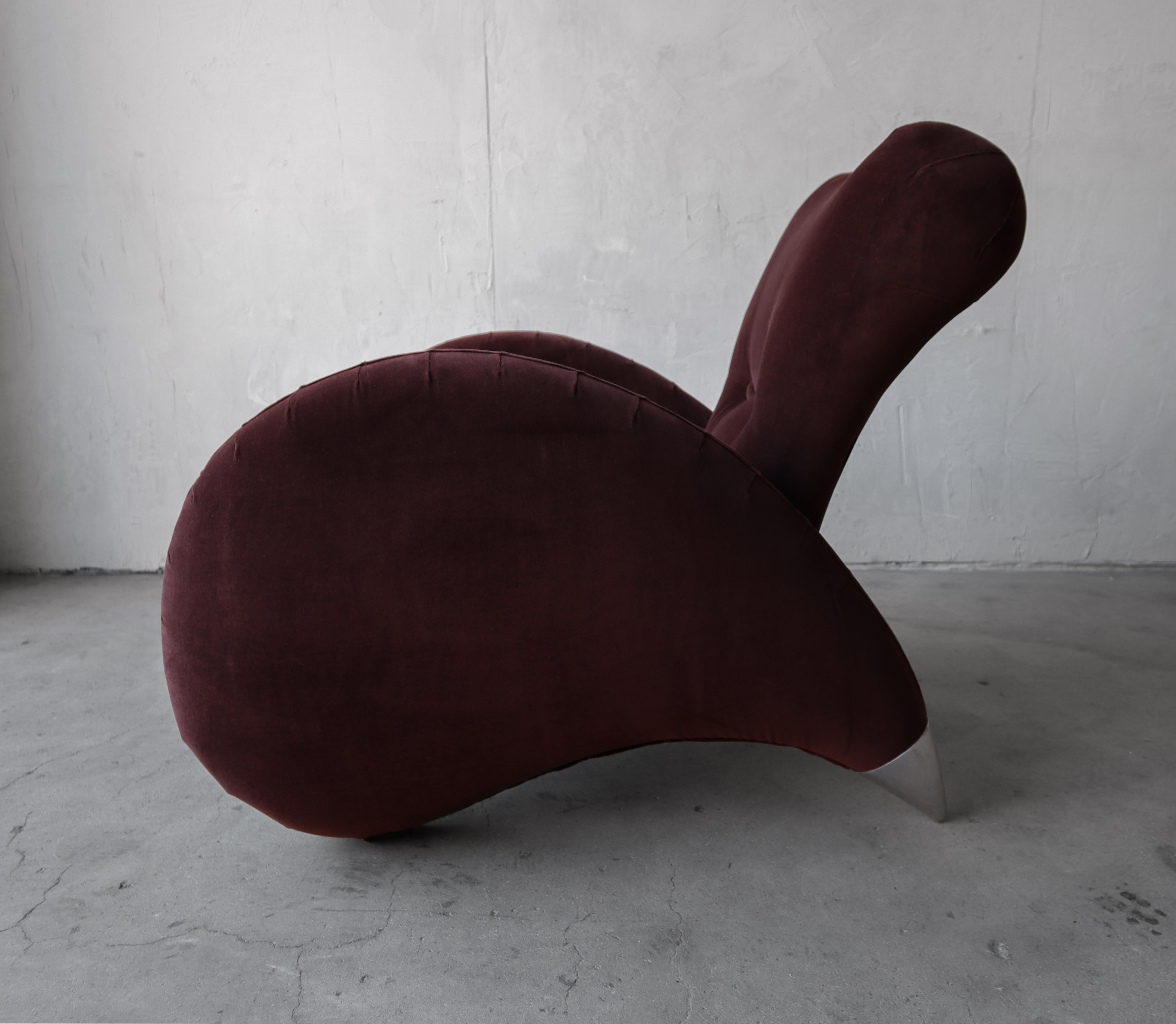 Polyester Italian Post Modern Sculptural Lounge Chair For Sale
