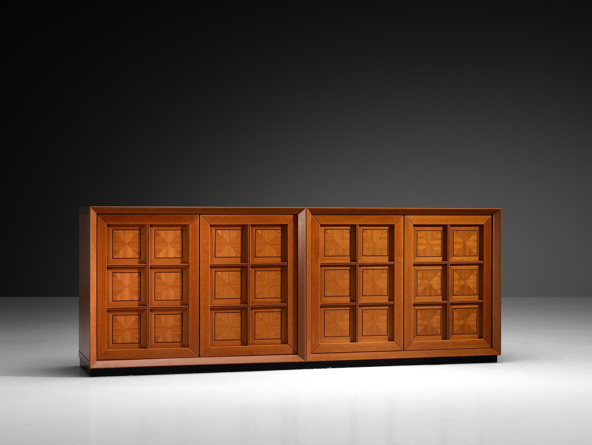 Italian Post-Modern Sideboard with Geometric Front In Good Condition For Sale In Waalwijk, NL