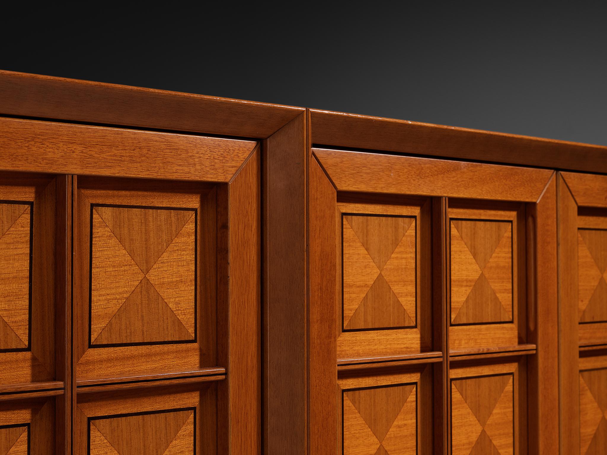 Late 20th Century Italian Post-Modern Sideboard with Geometric Front For Sale