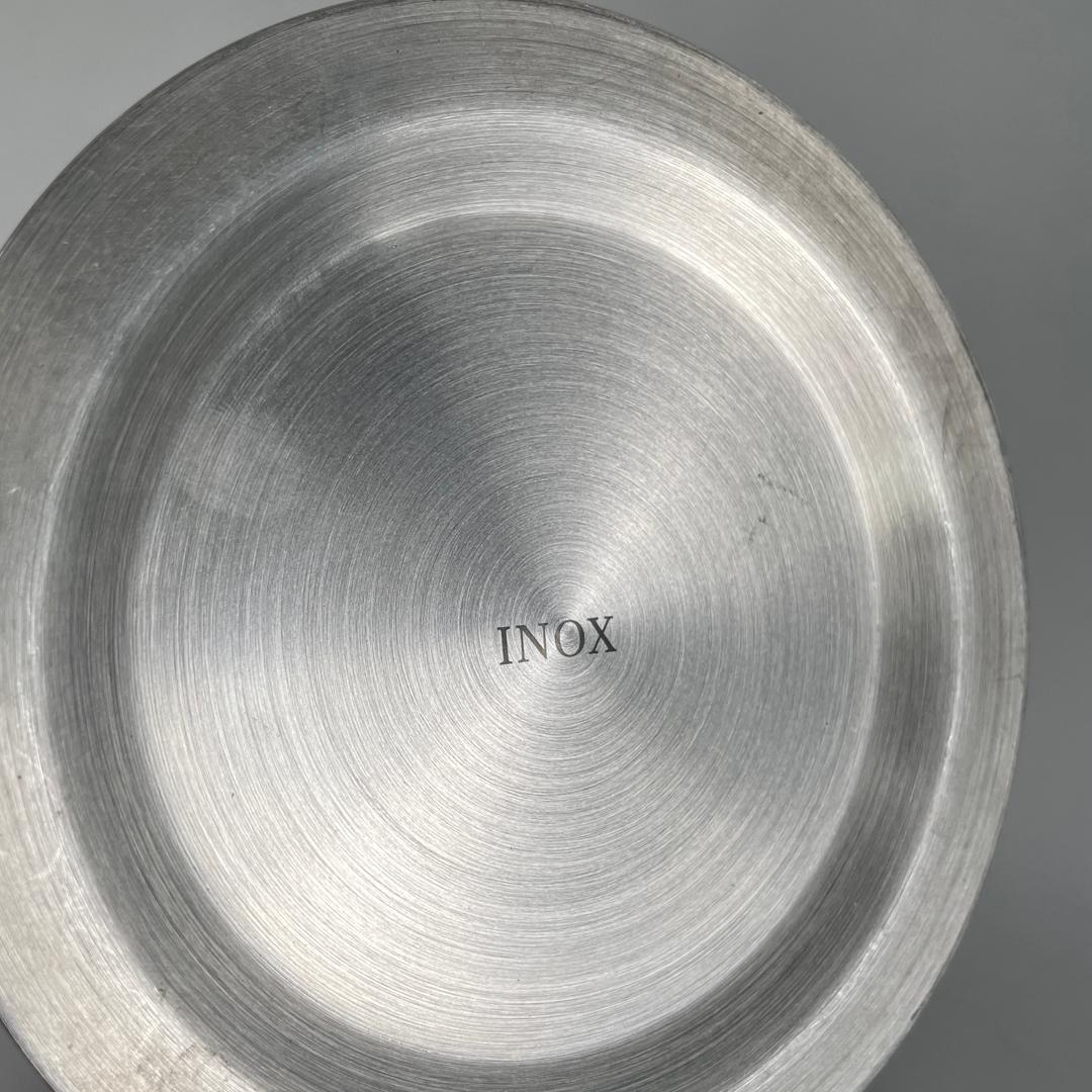 Vaso rotondo postmoderno italiano in acciaio inossidabile color argento, anni 2000 in vendita 7