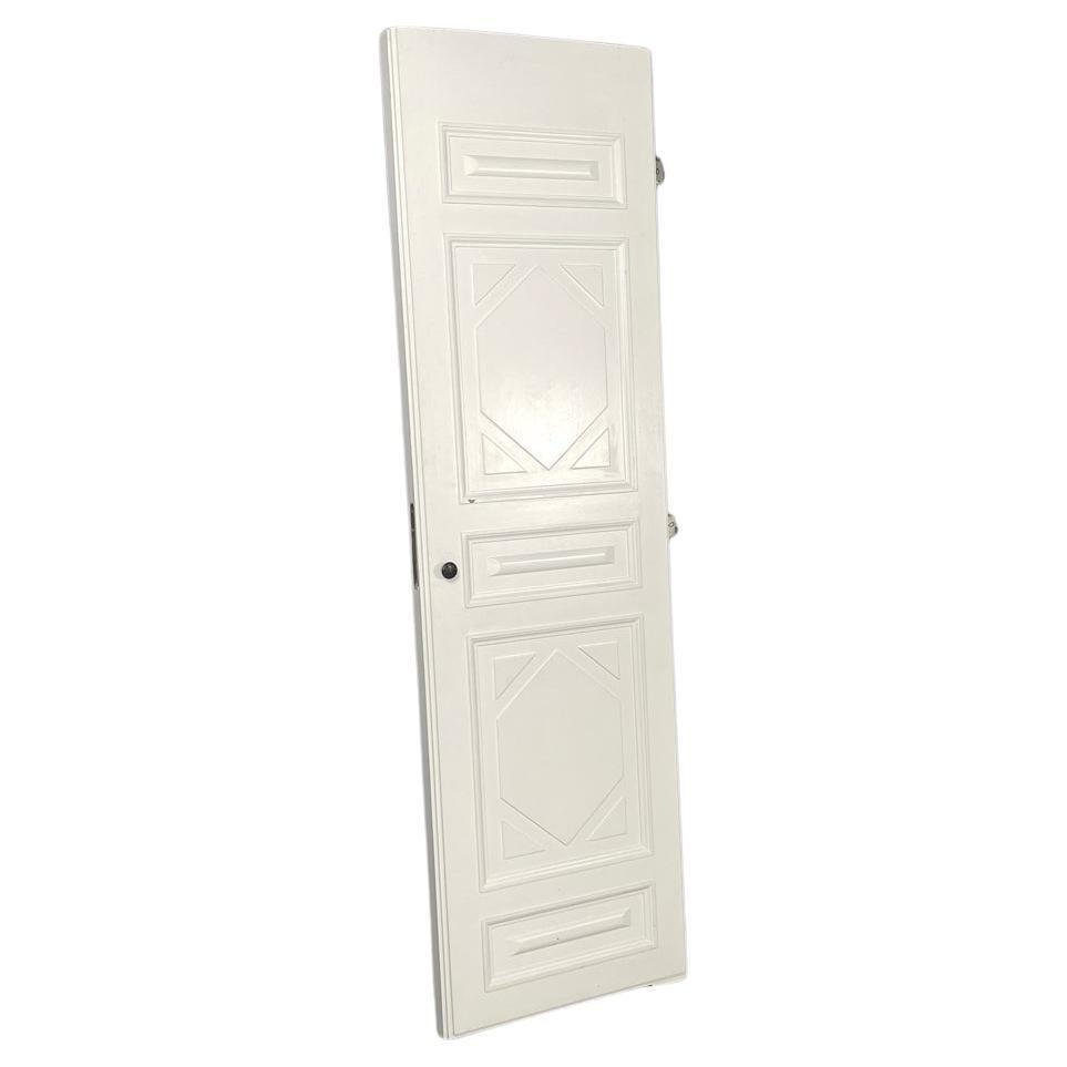 Italian post-modern single door in white painted wood with decoration, 2000s For Sale
