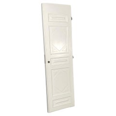 Italian post-modern single door in white painted wood with decoration, 2000s
