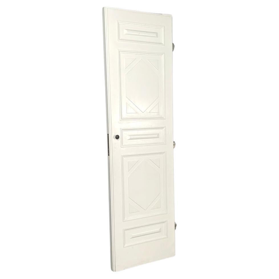 Italian post-modern single door in white painted wood with decoration, 2000s