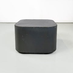 Italian post-modern squared burnished steel coffee table or pedestal, 2000s