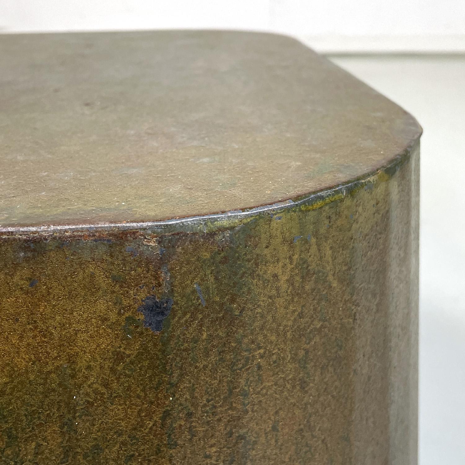 Italian post-modern squared coffee table or pedestal in Corten steel, 2000s For Sale 2
