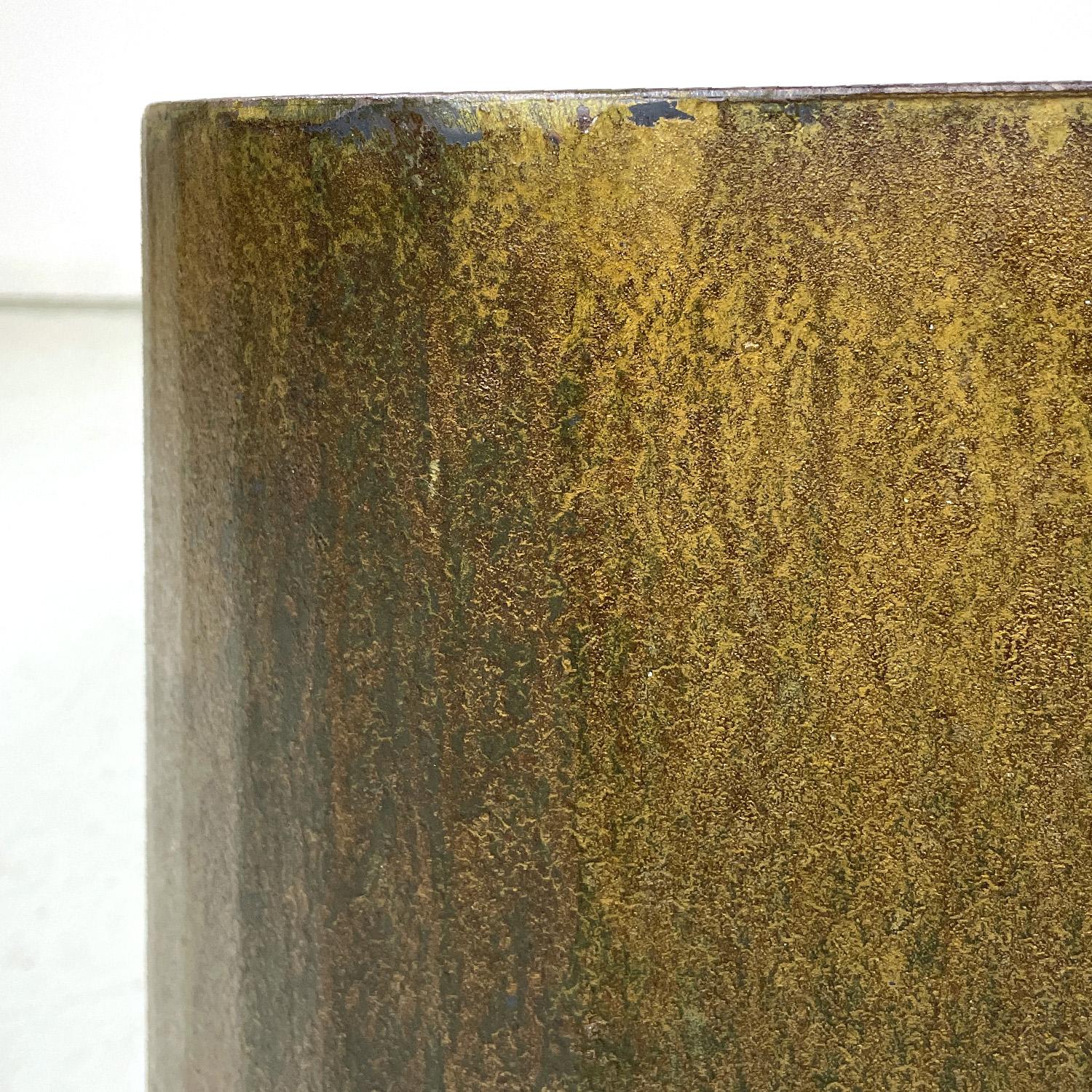 Table basse ou piédestal italienne post-moderne carrée en acier Corten, années 2000 en vente 3