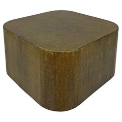Table basse ou piédestal italienne post-moderne carrée en acier Corten, années 2000