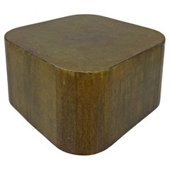 Italienischer postmoderner quadratischer Couchtisch oder Sockel aus Cortenstahl, 2000er Jahre