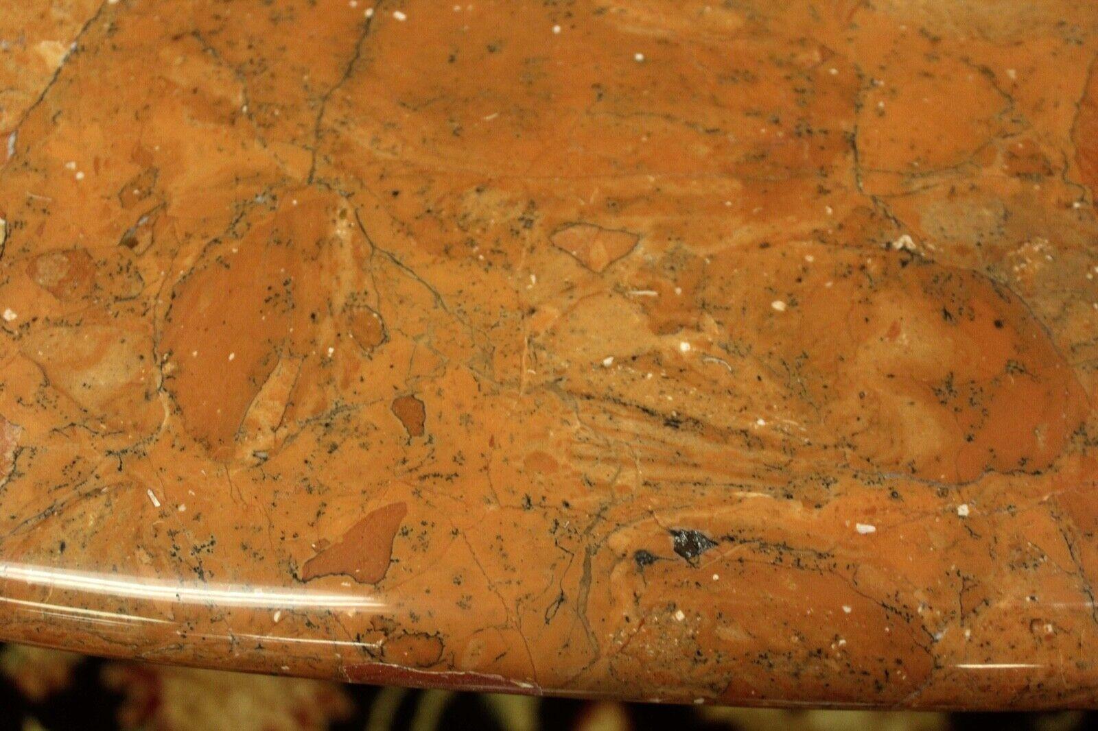 Italian Post Modern Terra Cotta Rust Colored Marble Italian Oval Dining Table In Good Condition In Keego Harbor, MI