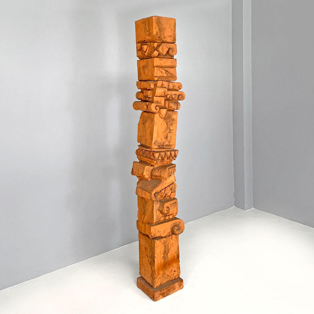 Late 20th Century Italian post-modern terracotta sculpture by Edmondo Cirillo, 1991 For Sale