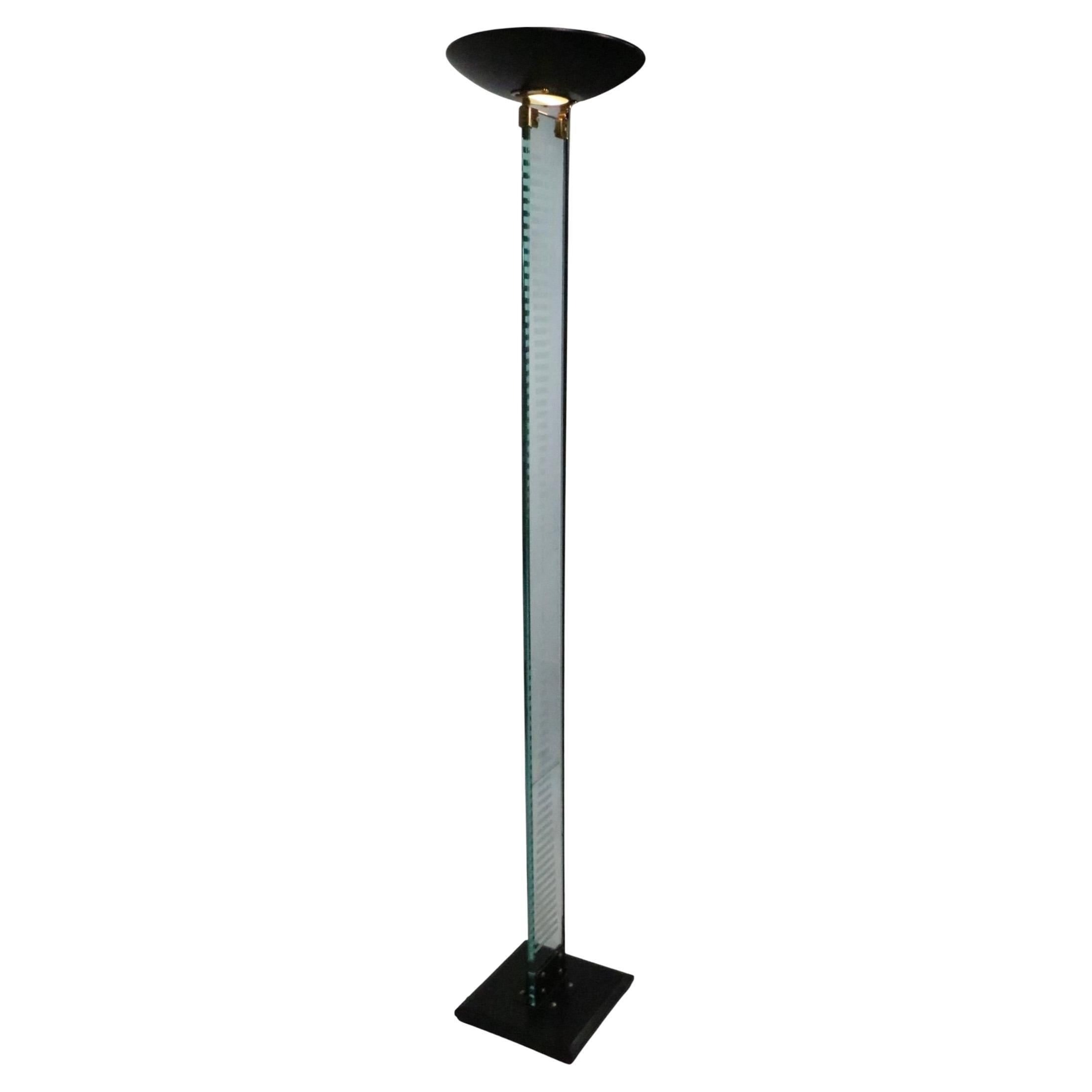 Italian Post Modern Uplight Halogen Torchiere Floor Lamp att. to Fontana Arte For Sale
