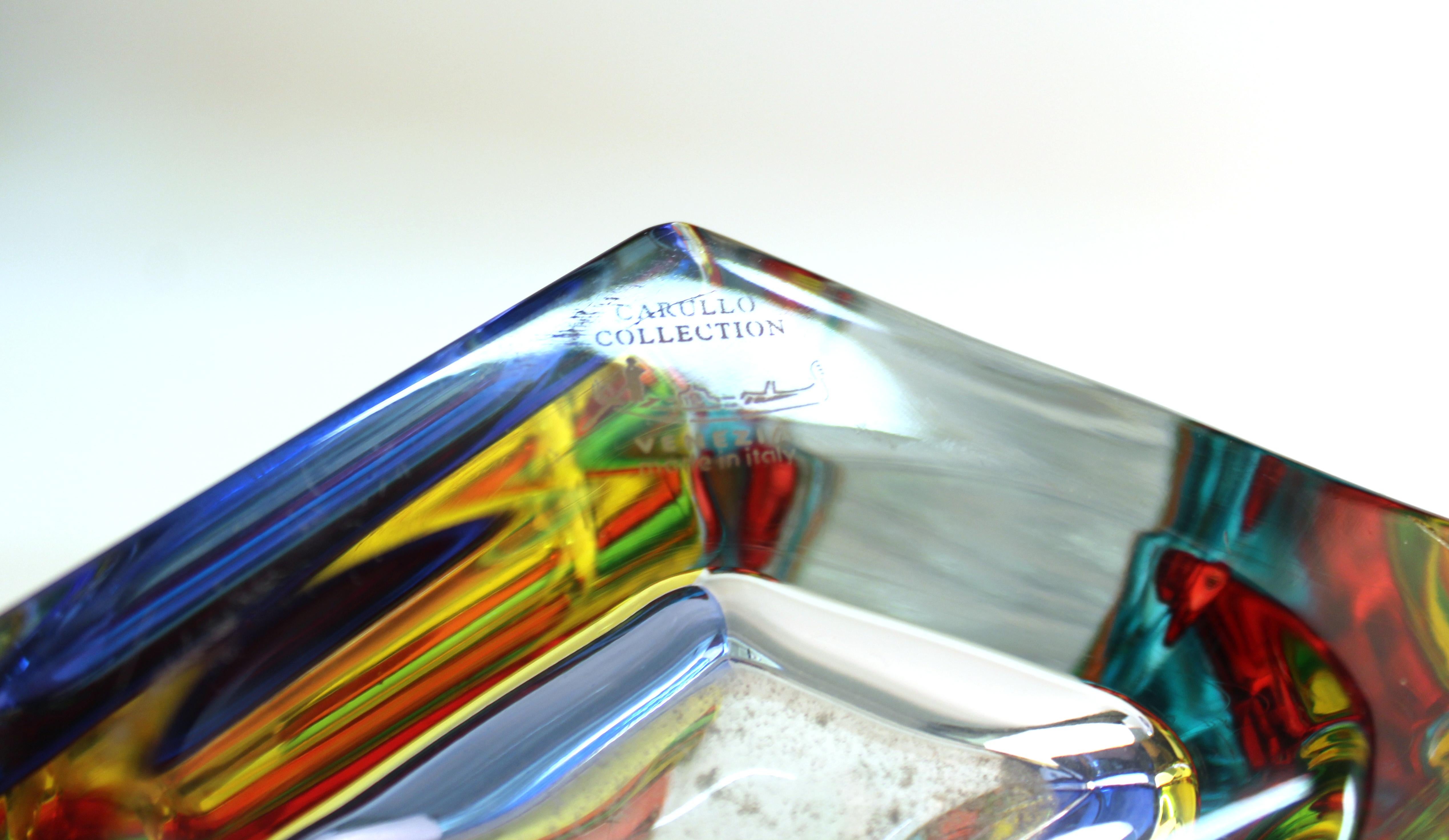 Italian Postmodern Venetian Art Glass Vase by Carullo Collection 5