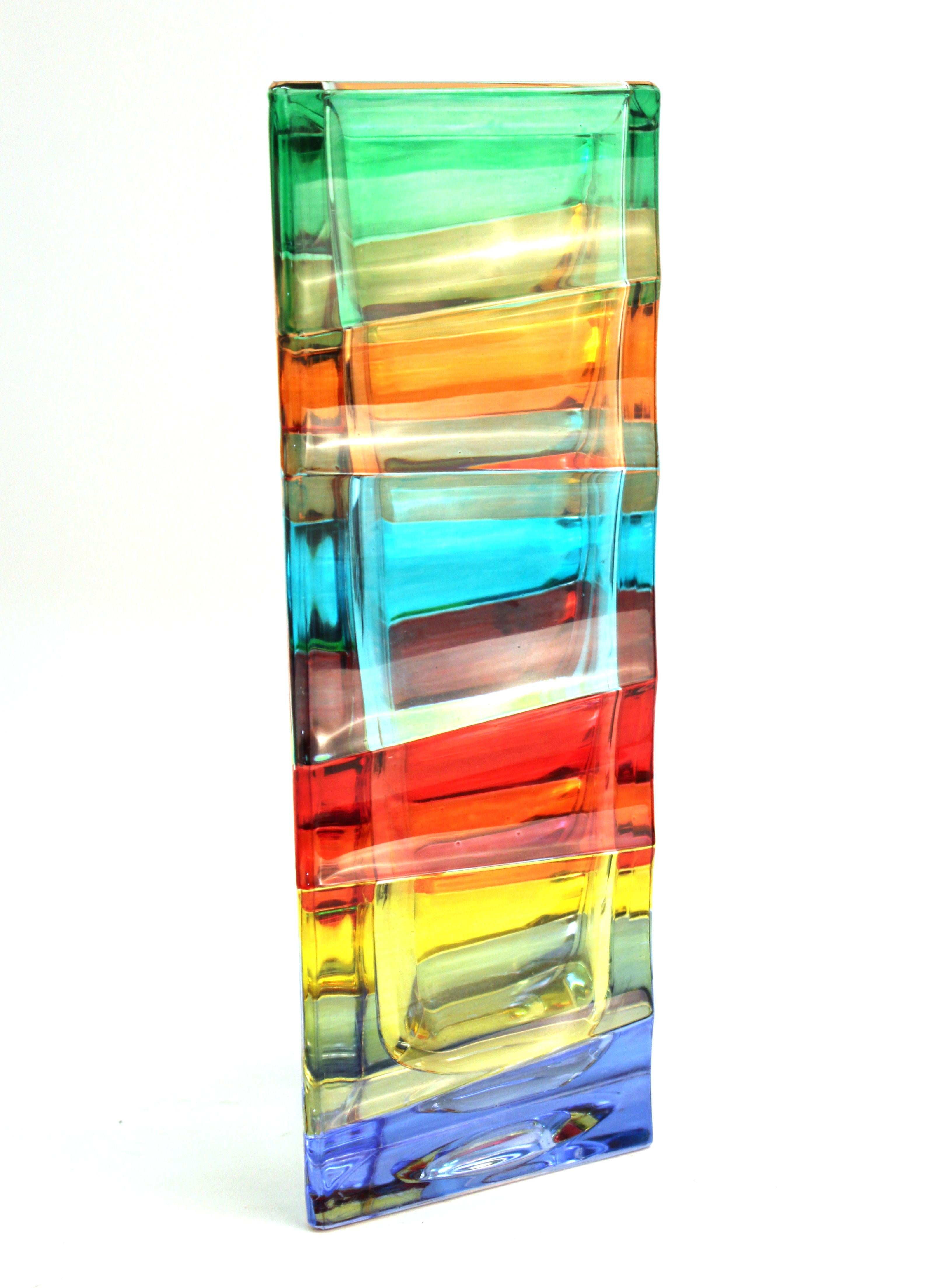 Post-Modern Italian Postmodern Venetian Art Glass Vase by Carullo Collection