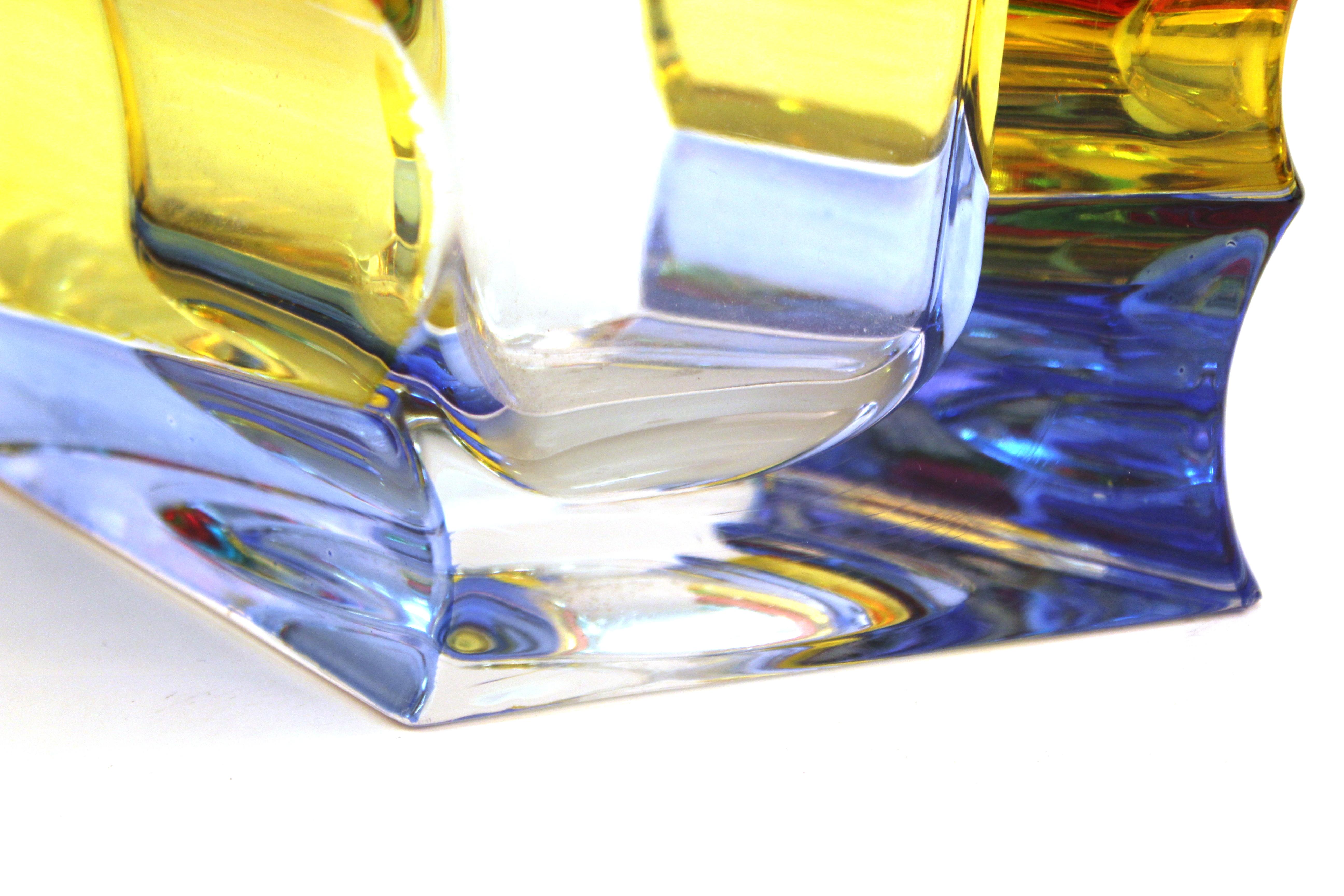 Italian Postmodern Venetian Art Glass Vase by Carullo Collection 2